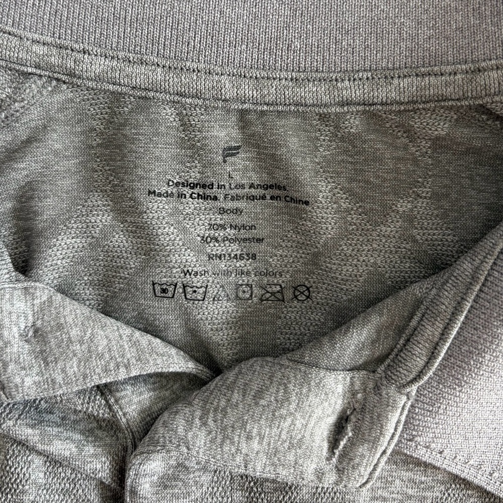 Fabletics Gray Performance Polo, Size: Large - image 3